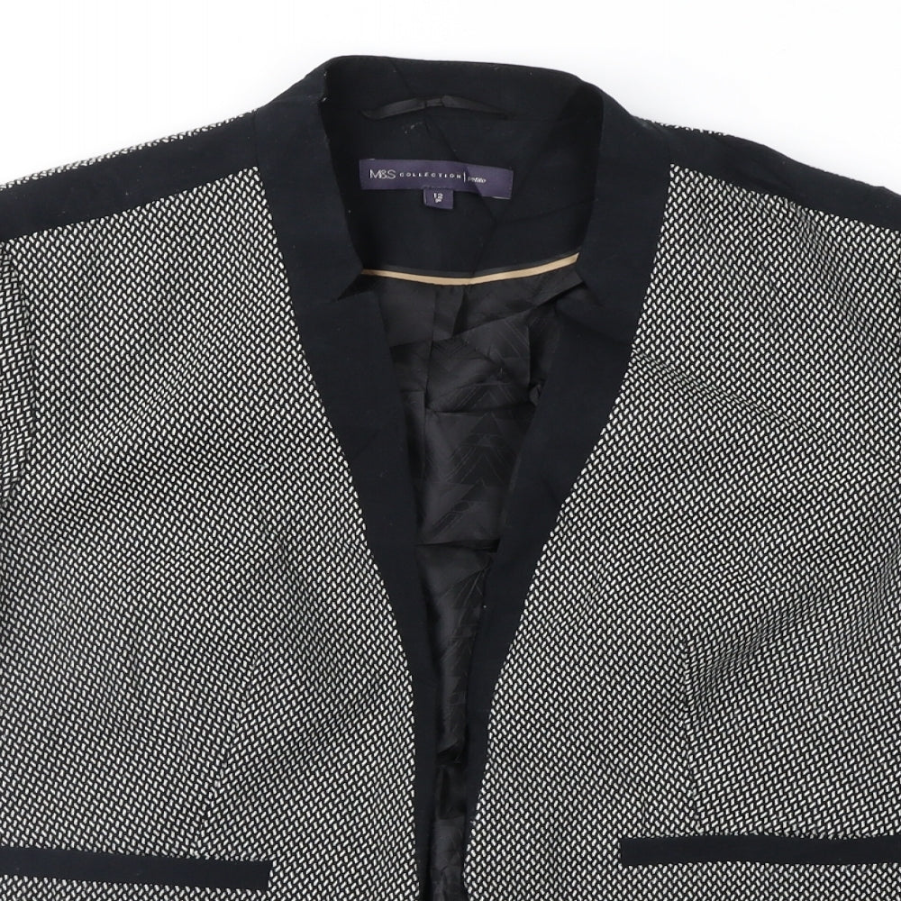 Marks and Spencer Womens Black Geometric  Jacket  Size 12
