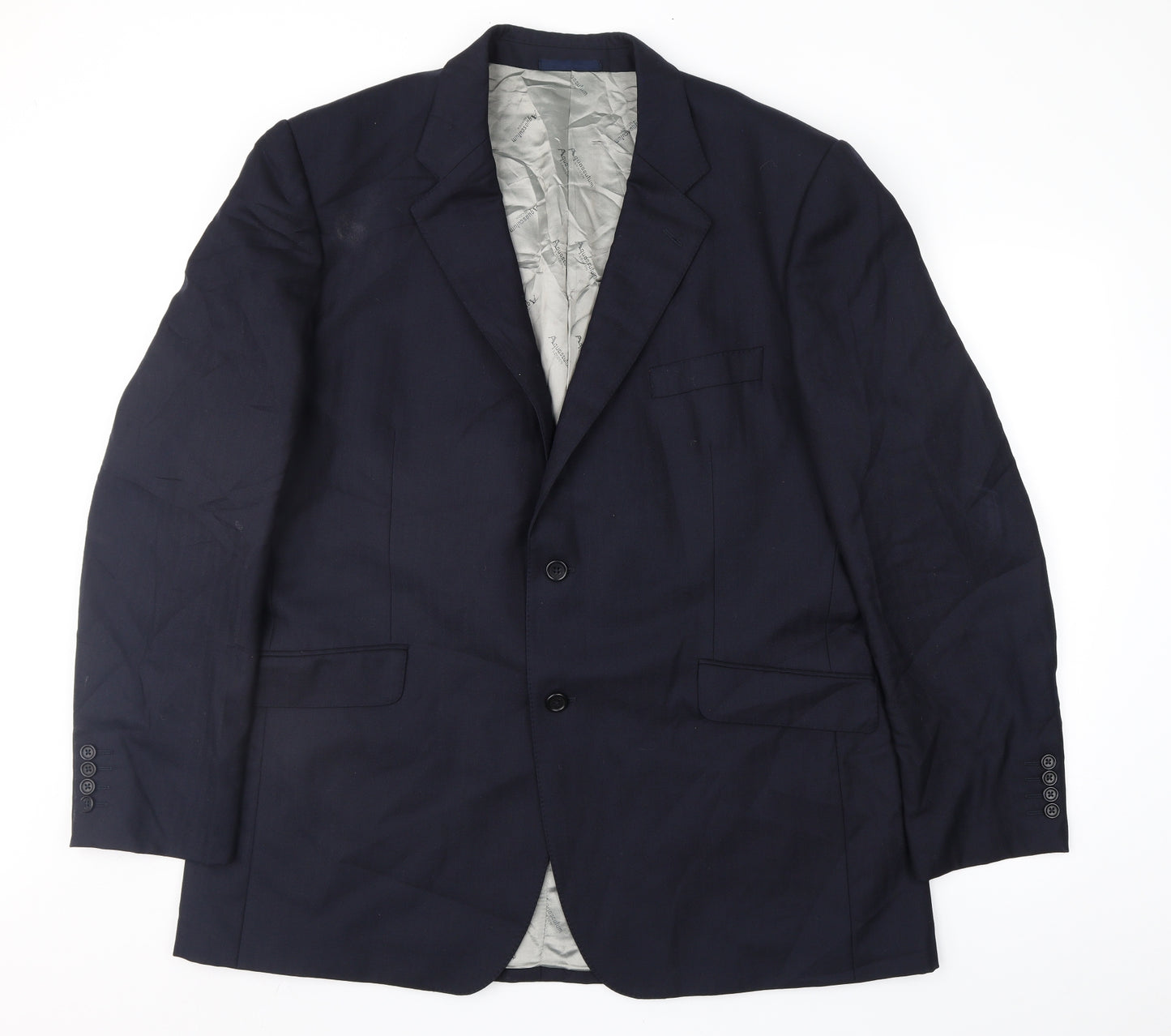 Aquascutum Mens Blue Striped  Jacket Suit Jacket Size 48