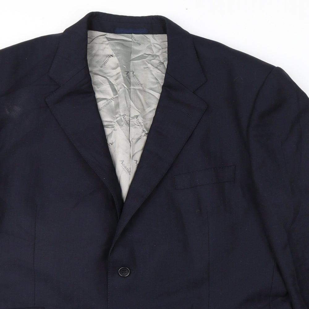 Aquascutum Mens Blue Striped  Jacket Suit Jacket Size 48