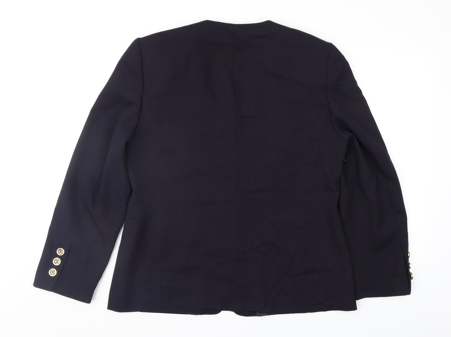 Bianca Womens Blue  Ramie Jacket Suit Jacket Size 14