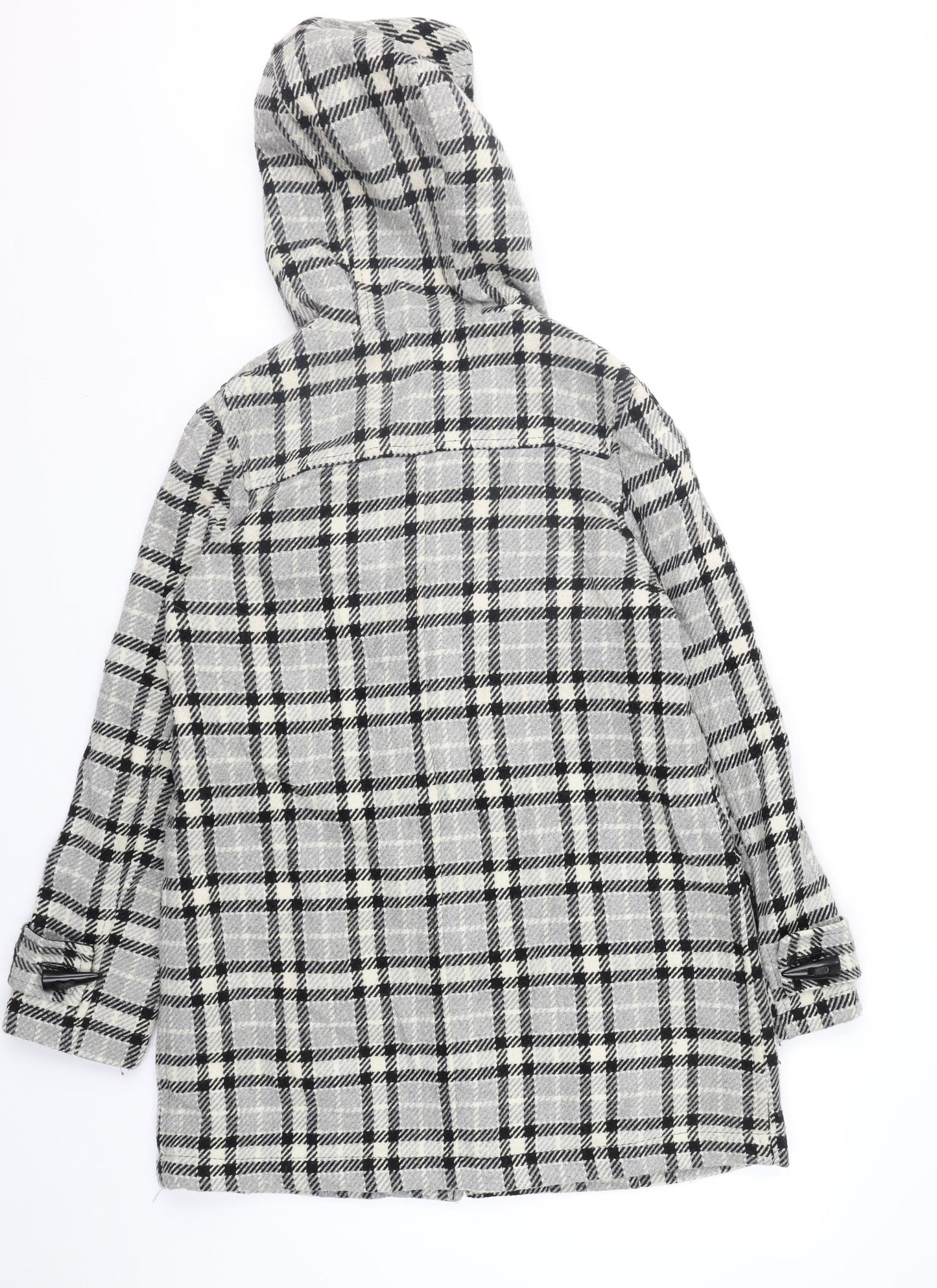 Atmosphere Womens Grey Check  Overcoat Coat Size 10
