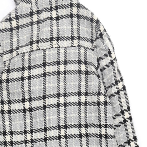 Atmosphere Womens Grey Check  Overcoat Coat Size 10