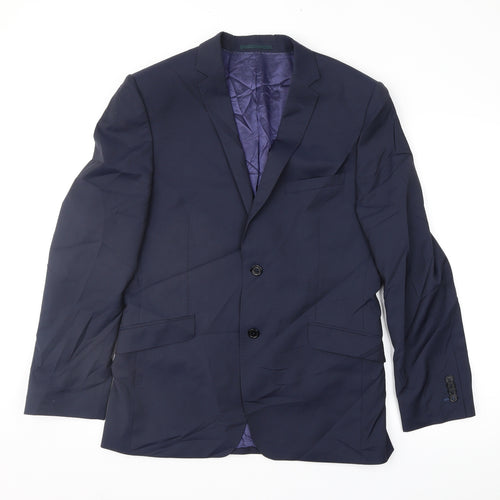 Holland Mens Blue Striped  Jacket Suit Jacket Size 40
