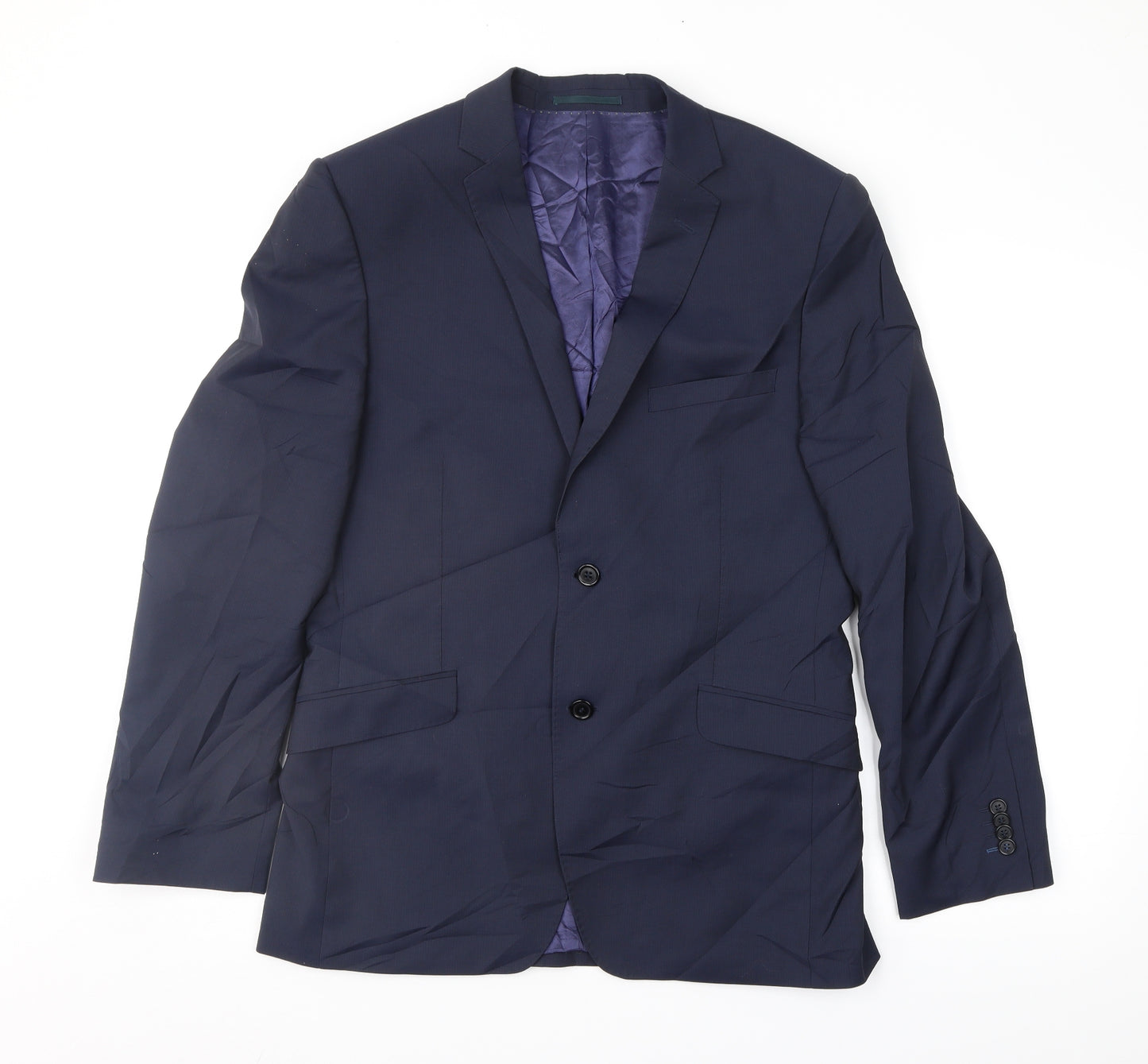 Holland Mens Blue Striped  Jacket Suit Jacket Size 40