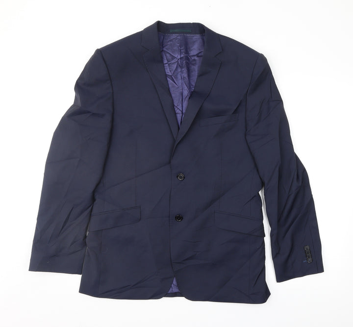 Holland Mens Blue Striped  Jacket Suit Jacket Size 40
