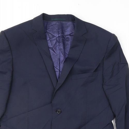 Holland Mens Blue Striped  Jacket Suit Jacket Size 40