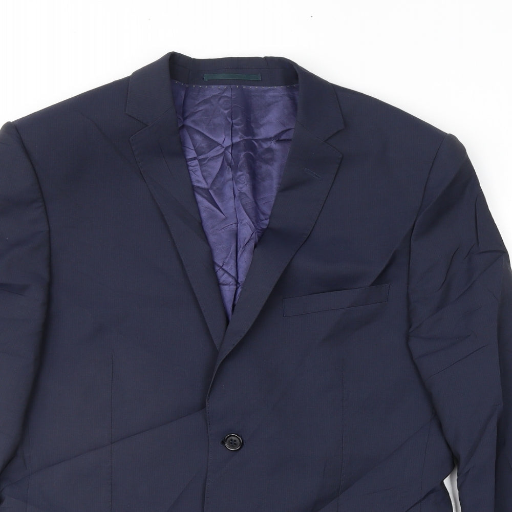 Holland Mens Blue Striped  Jacket Suit Jacket Size 40