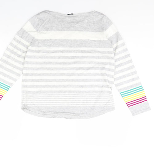 m&cogrey Womens Grey Striped  Pullover Jumper Size 18