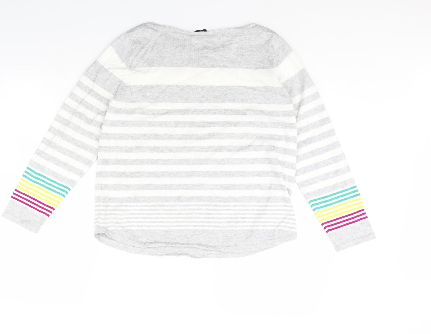 m&cogrey Womens Grey Striped  Pullover Jumper Size 18