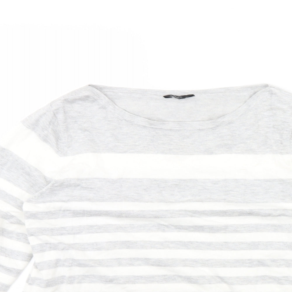 m&cogrey Womens Grey Striped  Pullover Jumper Size 18