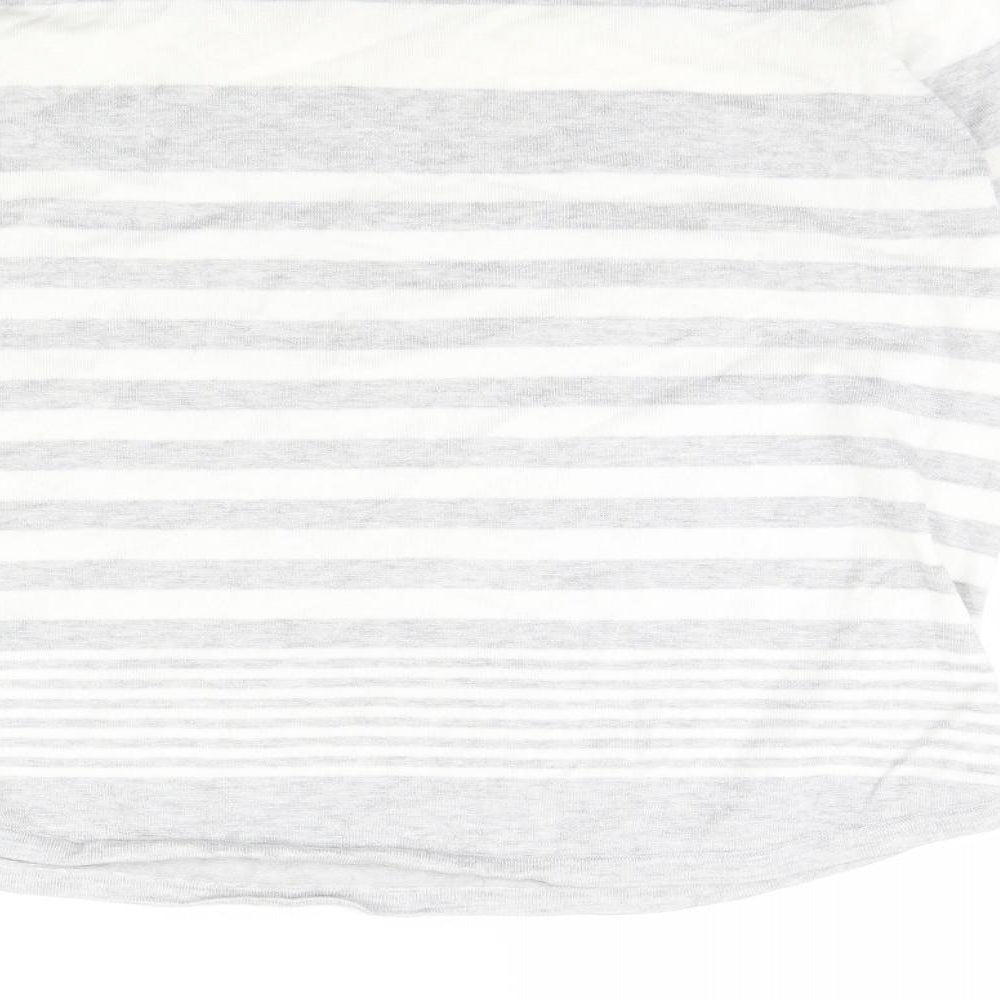 m&cogrey Womens Grey Striped  Pullover Jumper Size 18