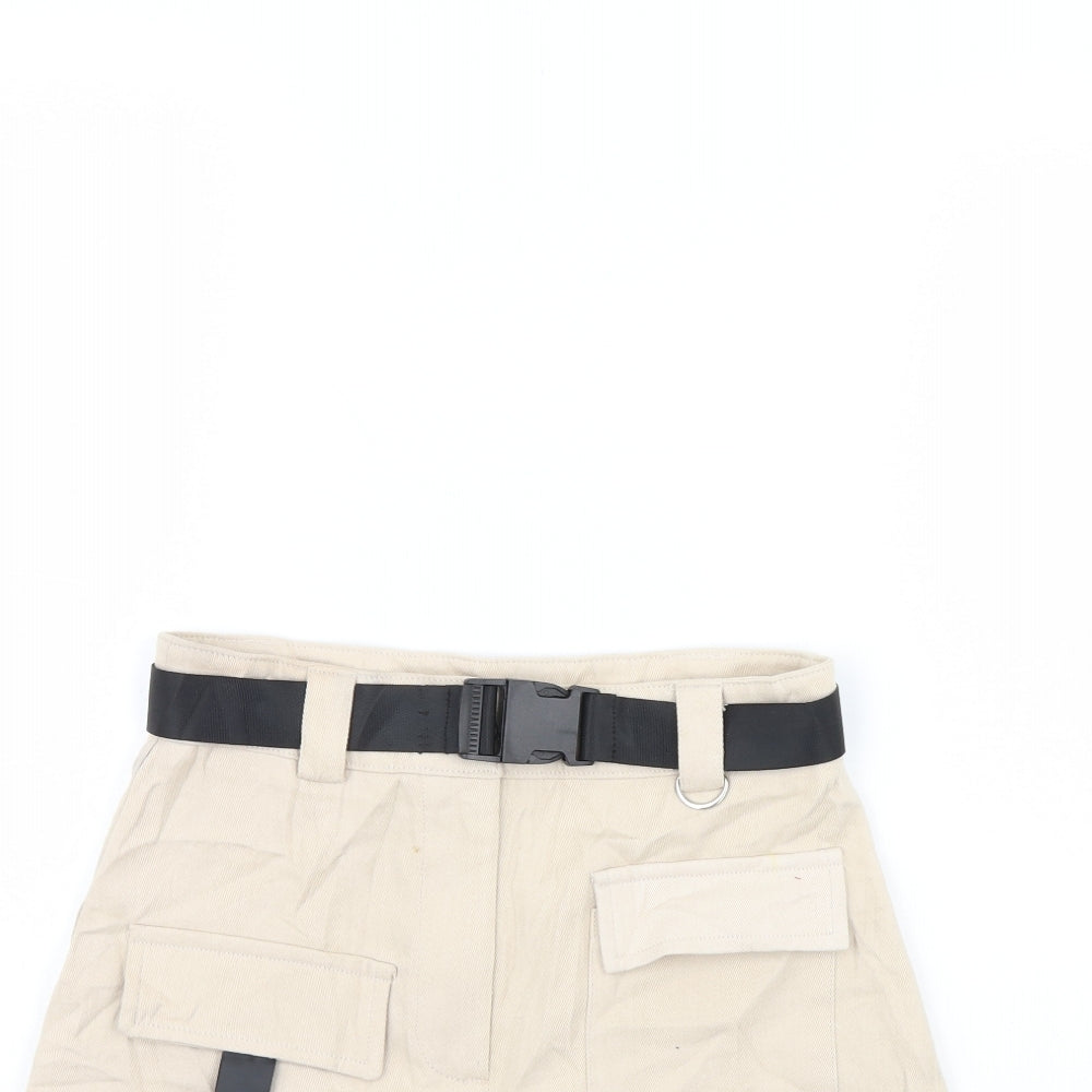 Missguided Womens Beige   Cargo Shorts Size 6