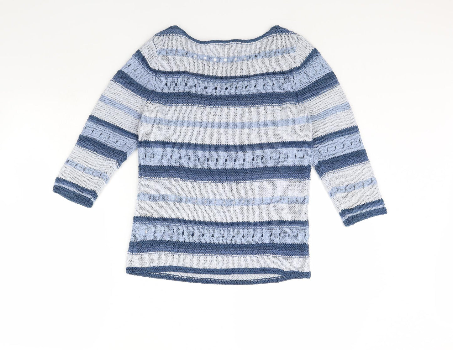 Papaya Womens Blue Striped  Pullover Jumper Size 10