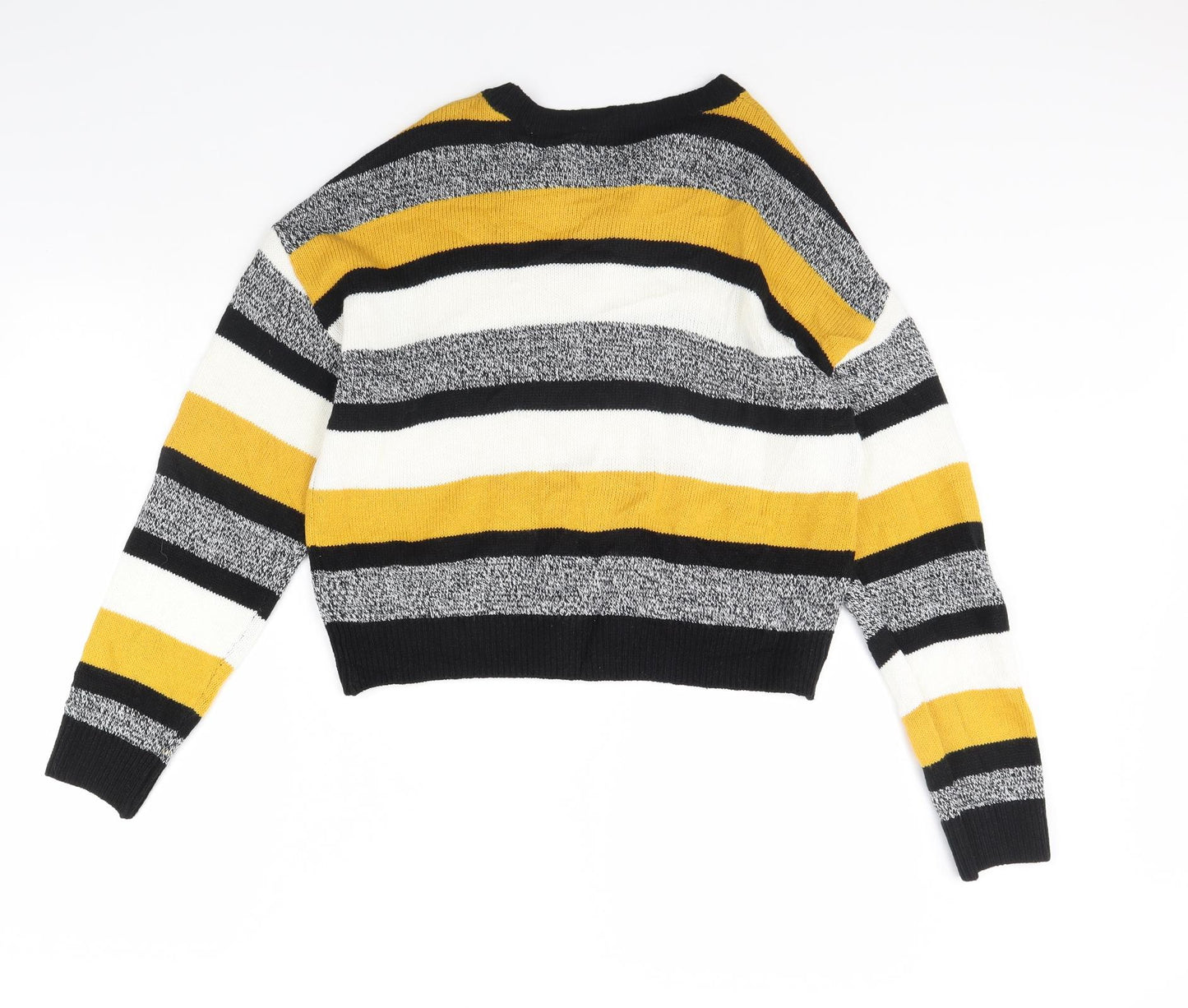 H&M Womens Black Striped  Pullover Jumper Size M