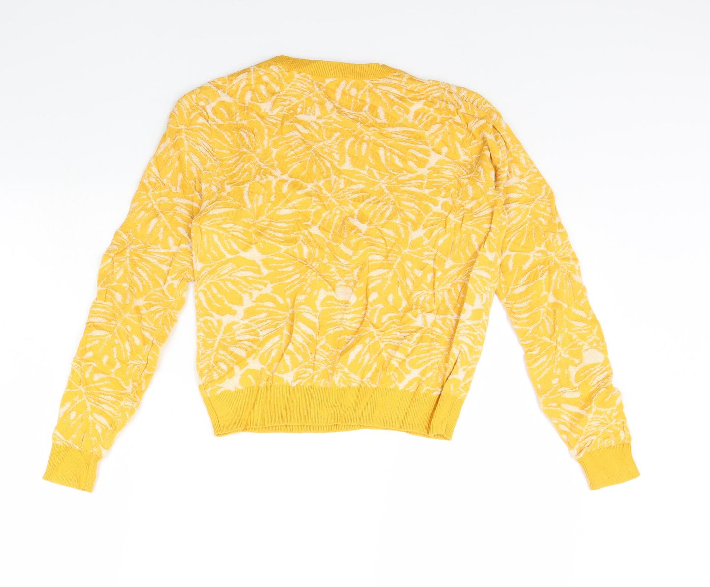 Zara Womens Yellow Floral  Pullover Jumper Size S