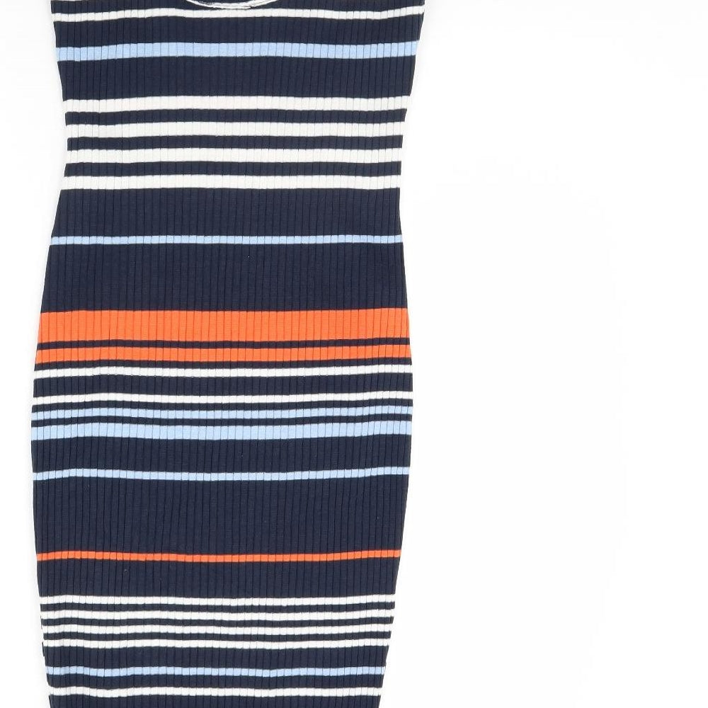 New Look Womens Blue Striped  Bodycon  Size 10
