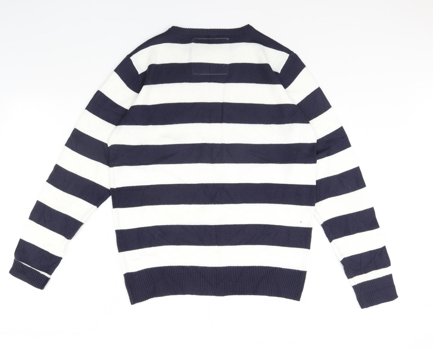 Soul Star Womens Blue Striped  Pullover Jumper Size M