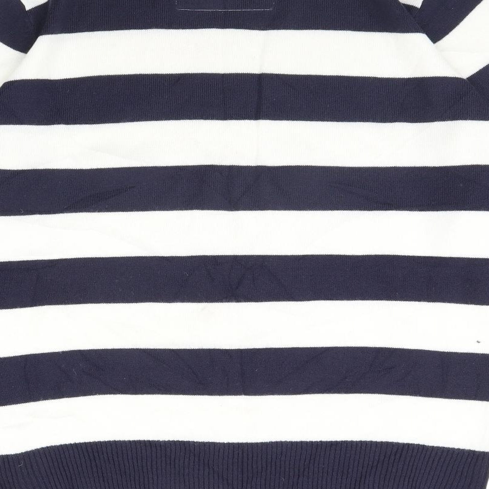 Soul Star Womens Blue Striped  Pullover Jumper Size M