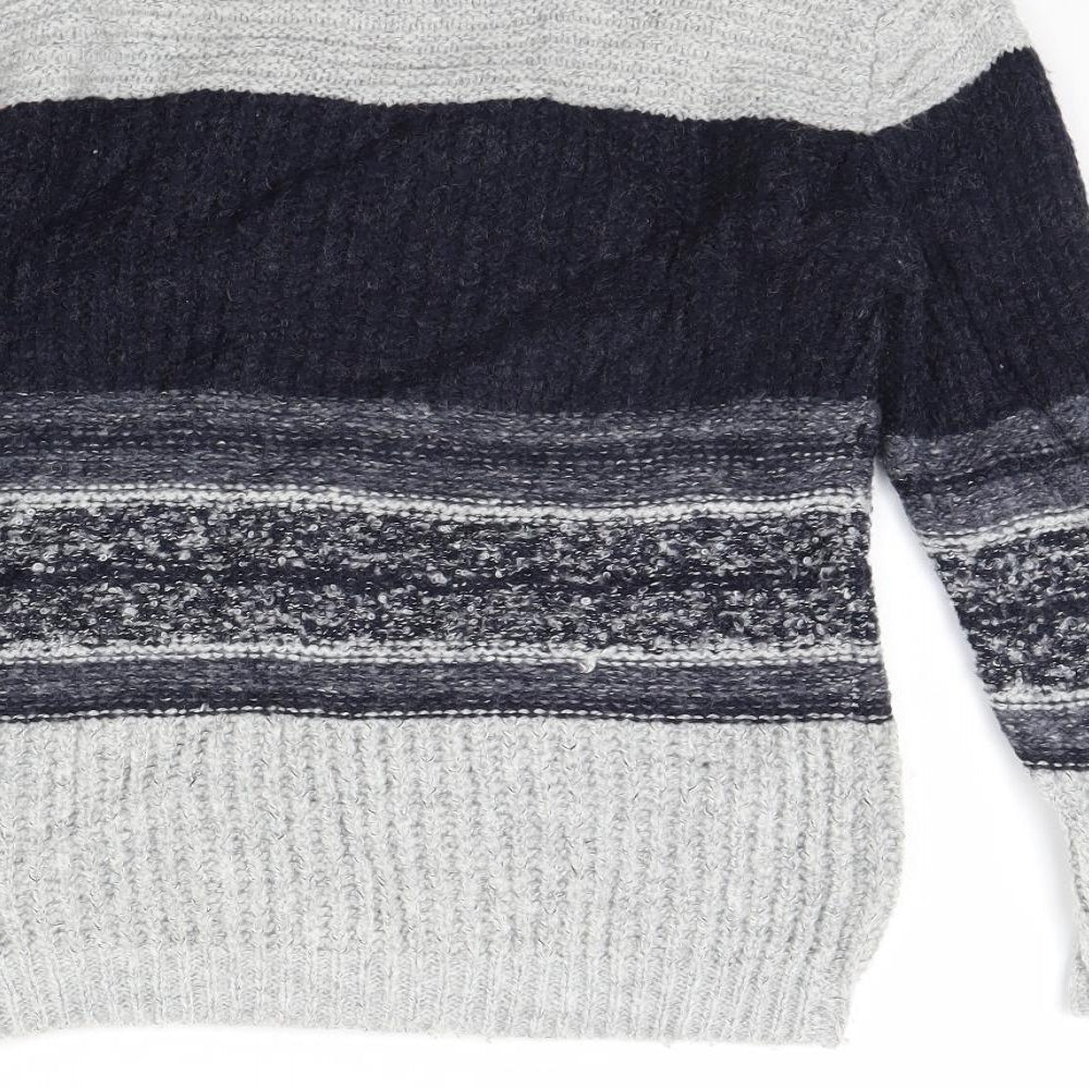 Zara Boys Blue Striped  Pullover Jumper Size 9 Years
