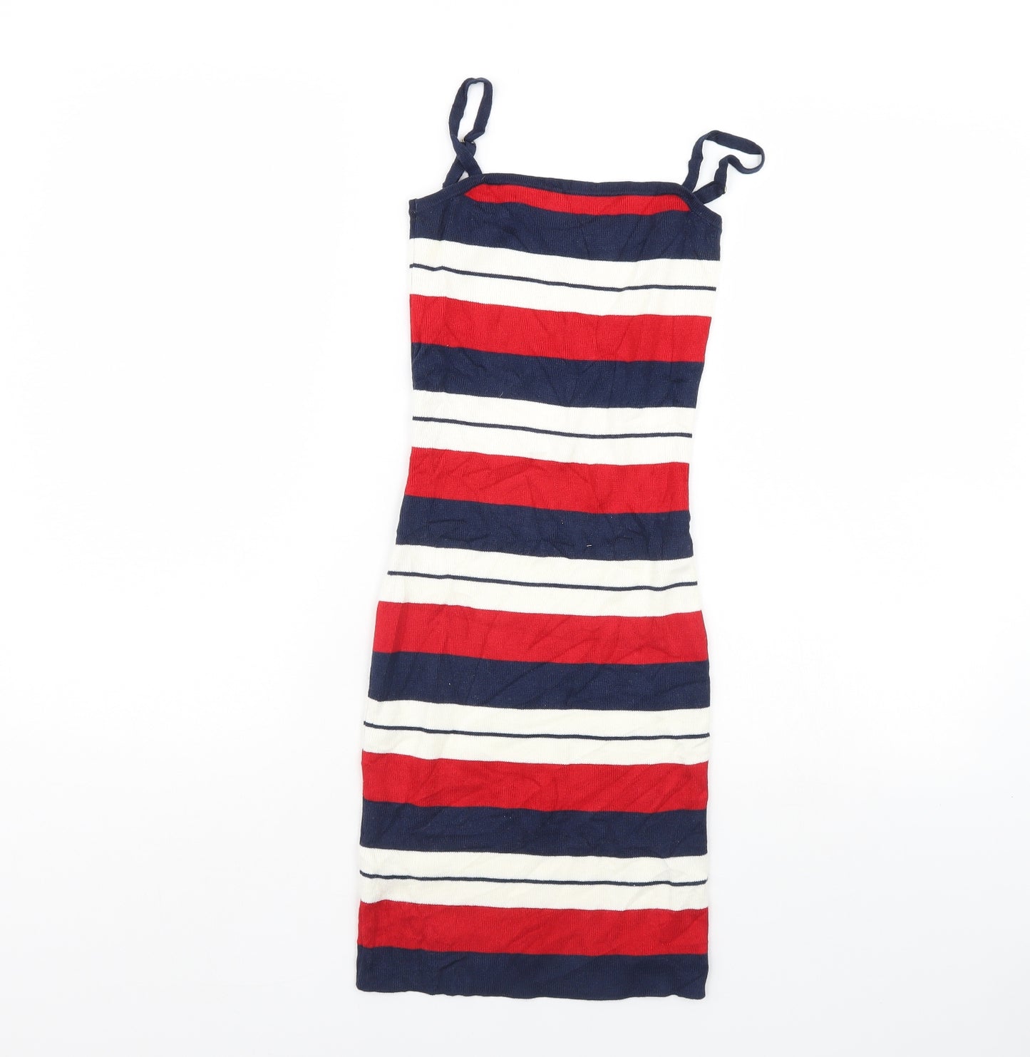 Lu NYC Womens Blue Striped  Bodycon  Size XS