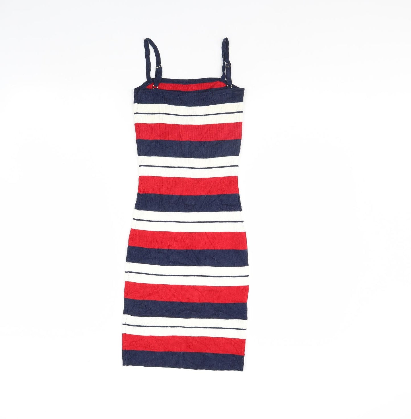 Lu NYC Womens Blue Striped  Bodycon  Size XS