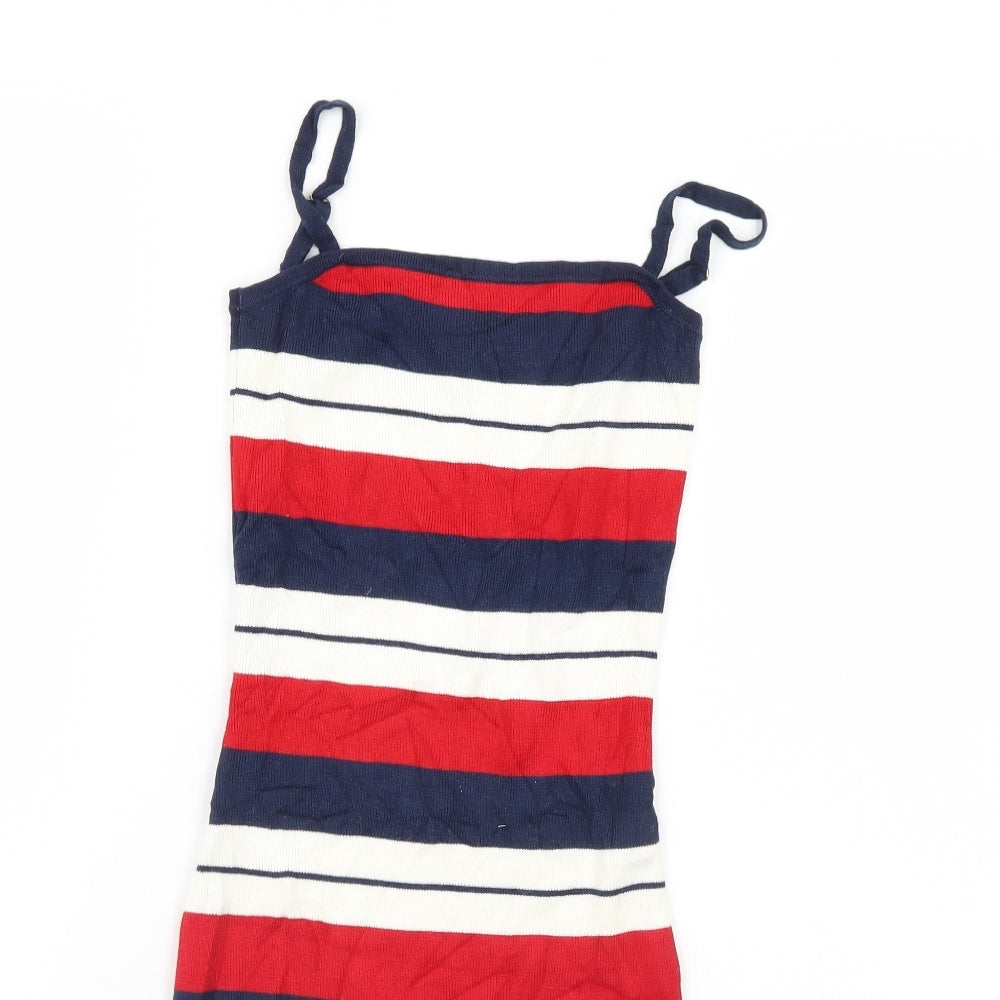 Lu NYC Womens Blue Striped  Bodycon  Size XS