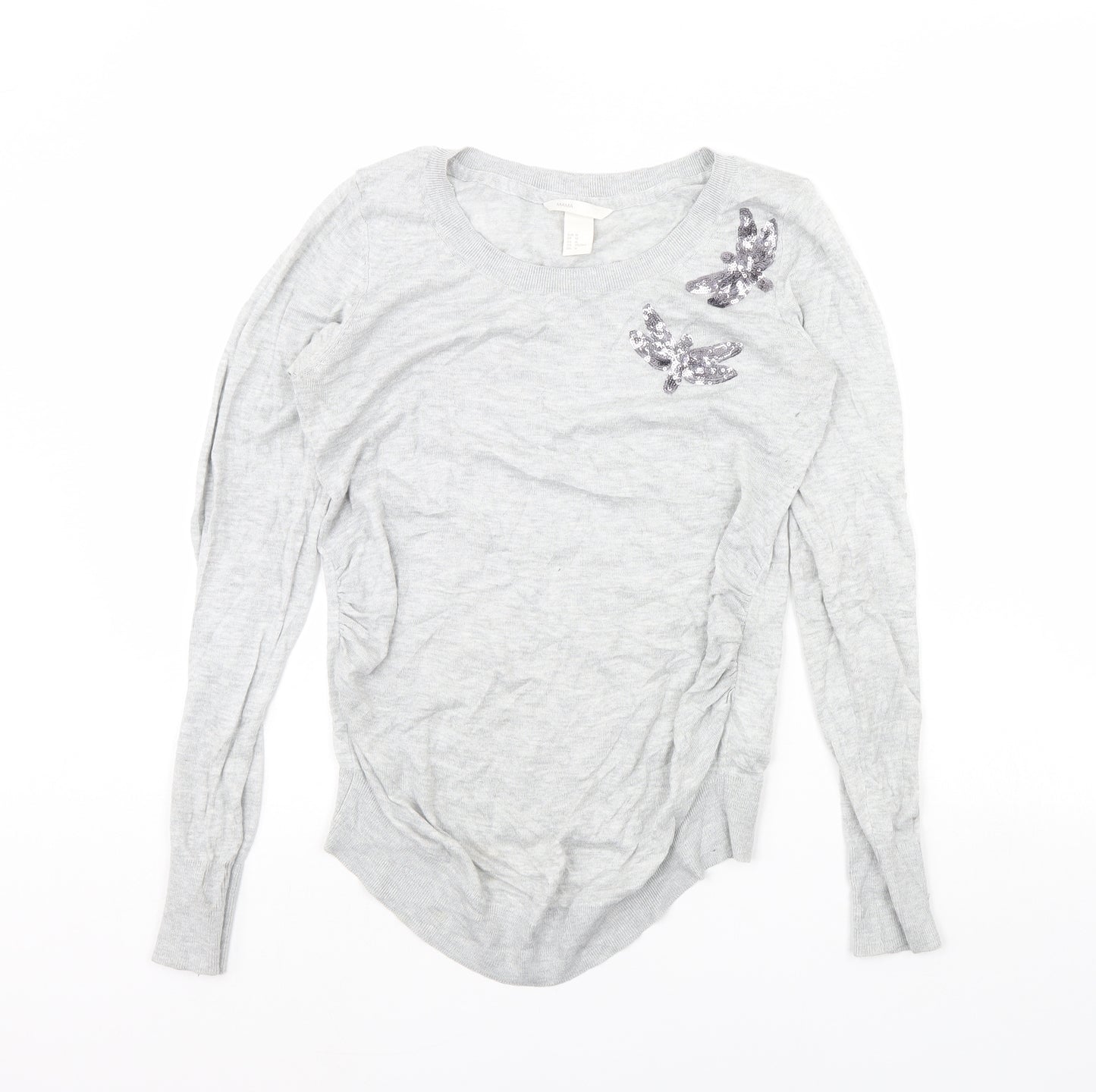 H&M Womens Grey   Pullover Jumper Size M