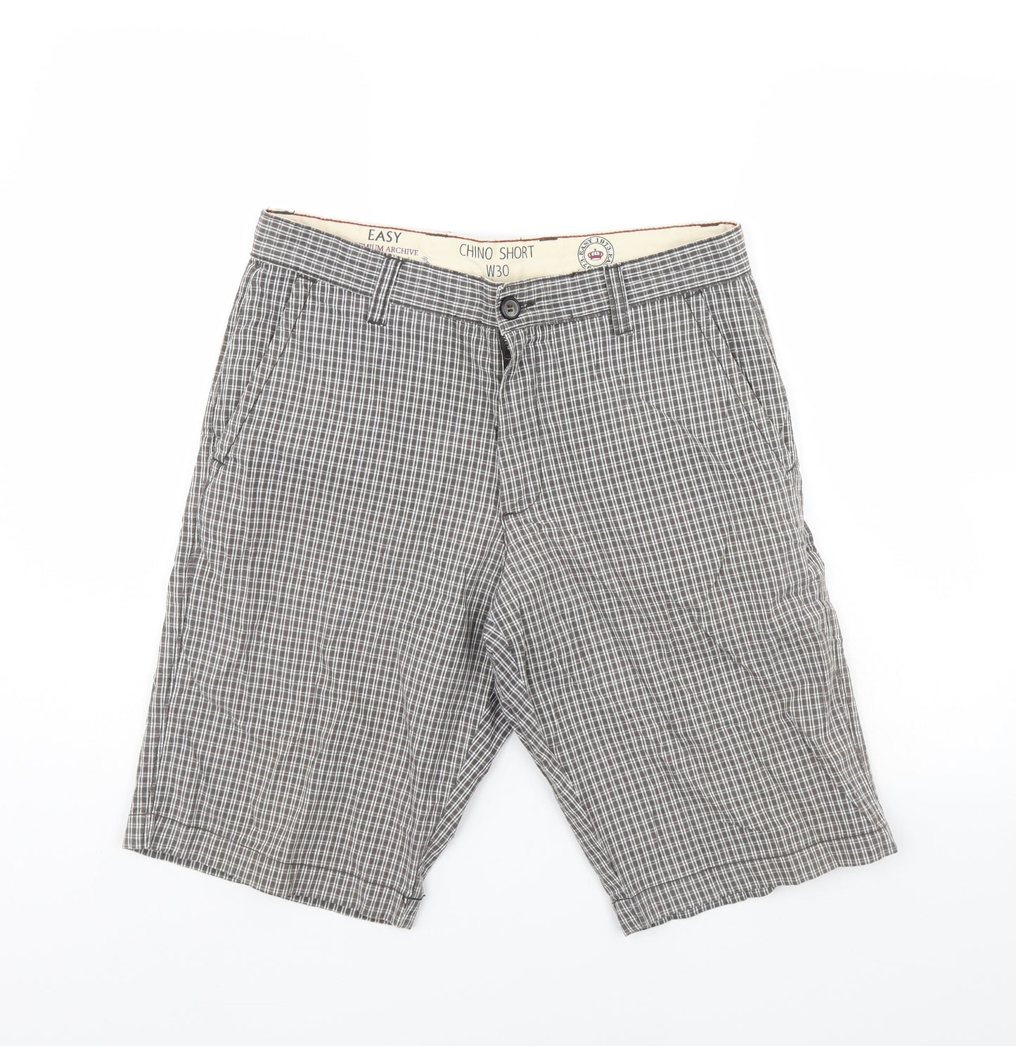 Easy Mens Brown Check  Cargo Shorts Size 30 in