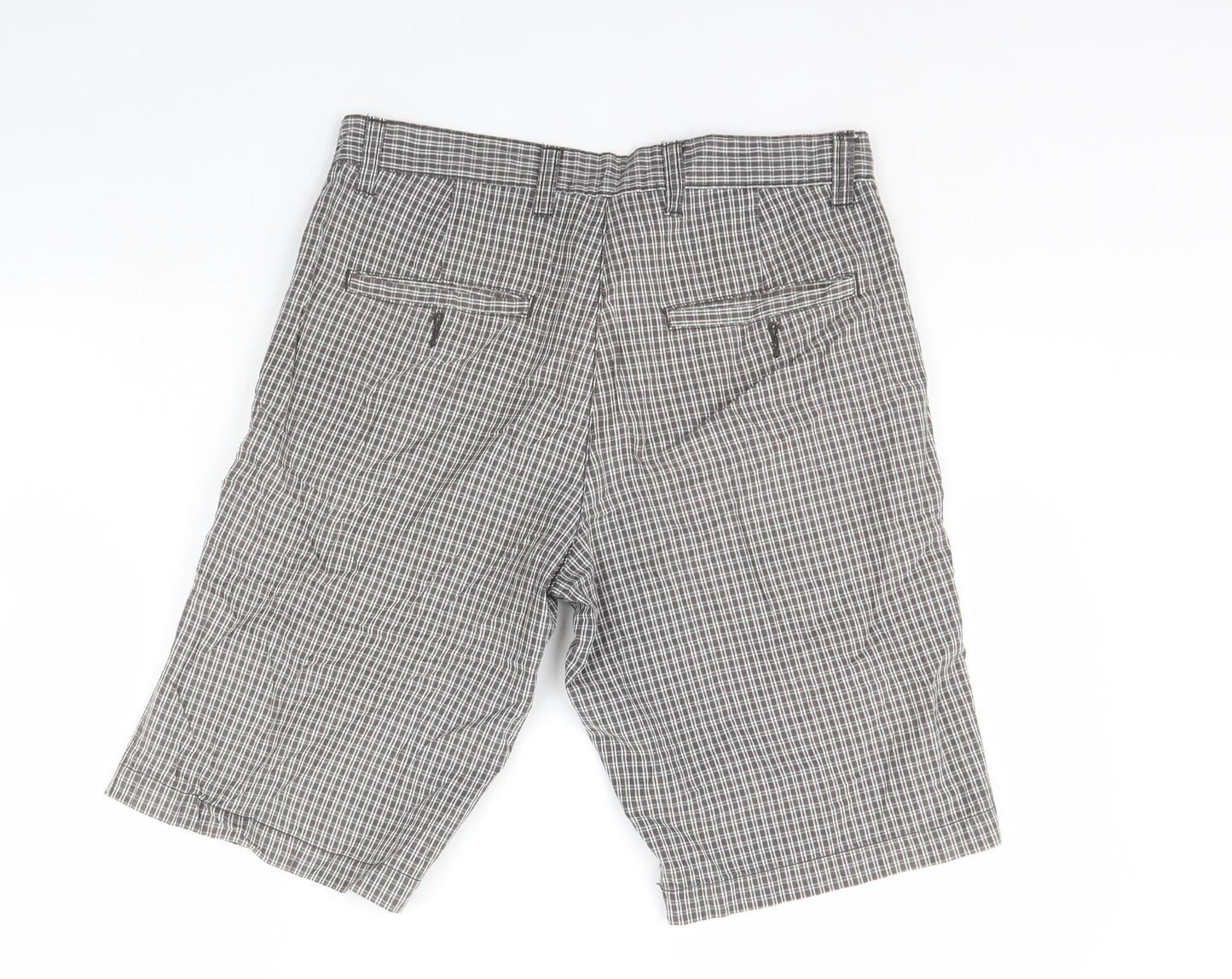 Easy Mens Brown Check  Cargo Shorts Size 30 in
