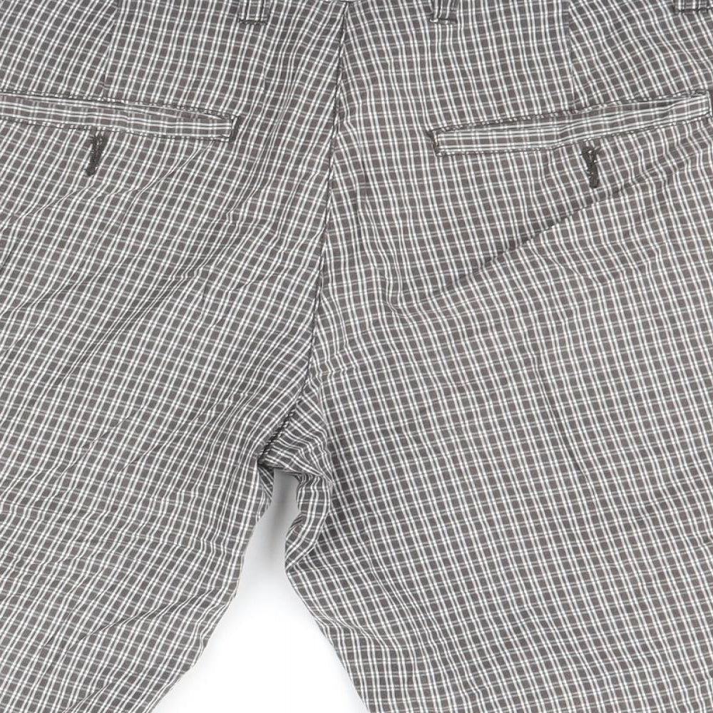 Easy Mens Brown Check  Cargo Shorts Size 30 in
