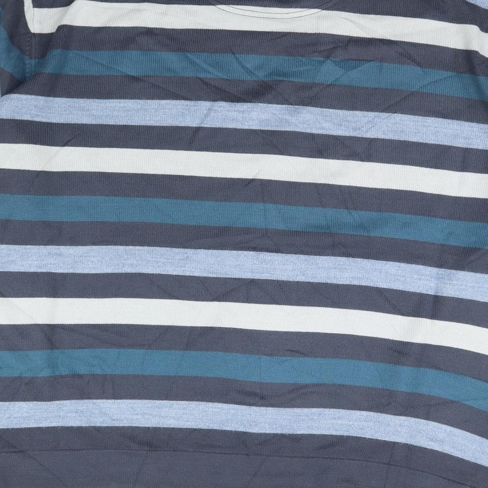 NEXT Mens Blue Striped  Pullover Jumper Size L