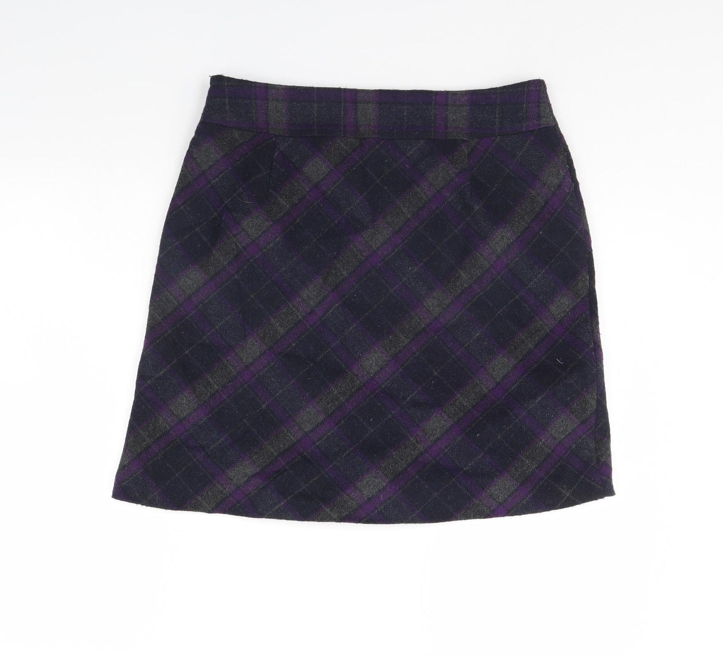 John Lewis Womens Purple Check  Mini Skirt Size 12