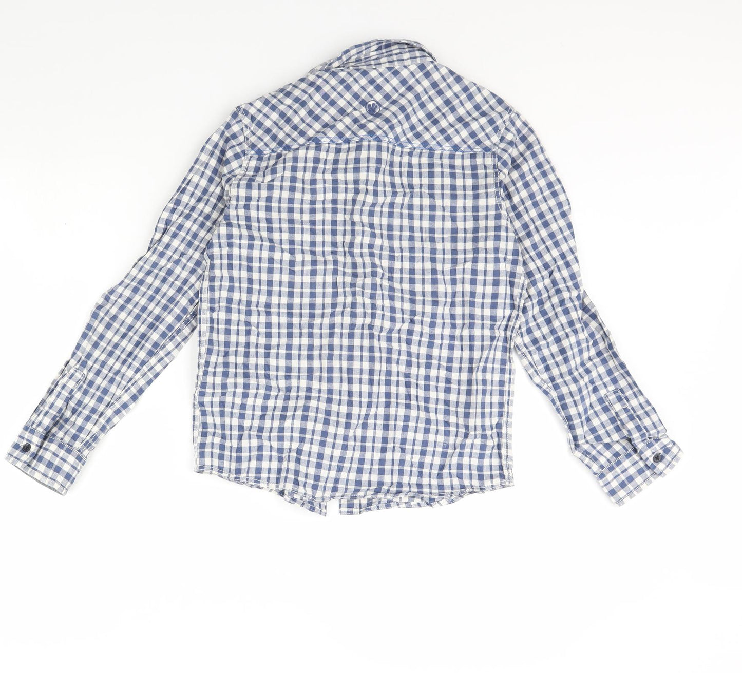 Fat Face Boys Blue Check  Basic Button-Up Size 10 Years