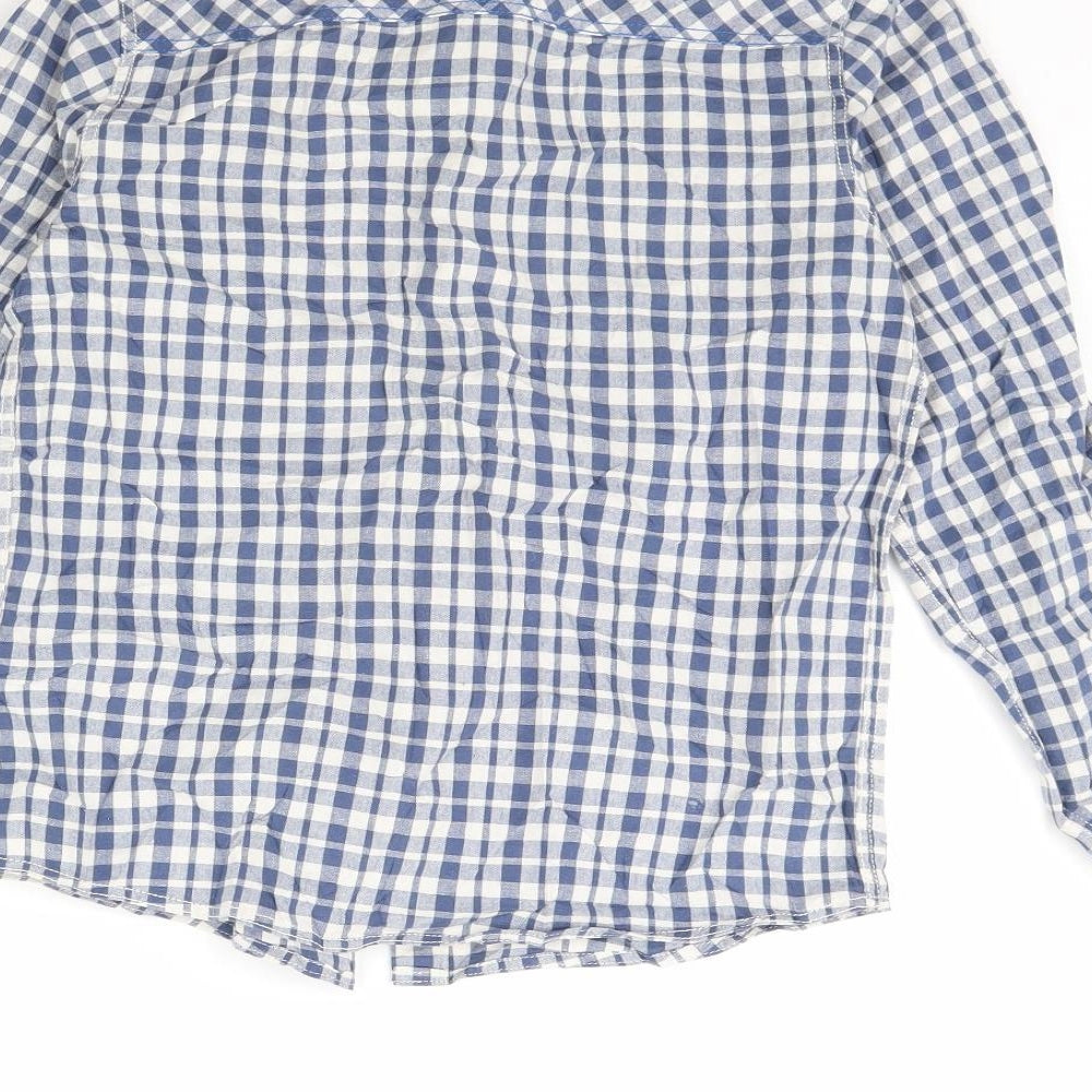 Fat Face Boys Blue Check  Basic Button-Up Size 10 Years