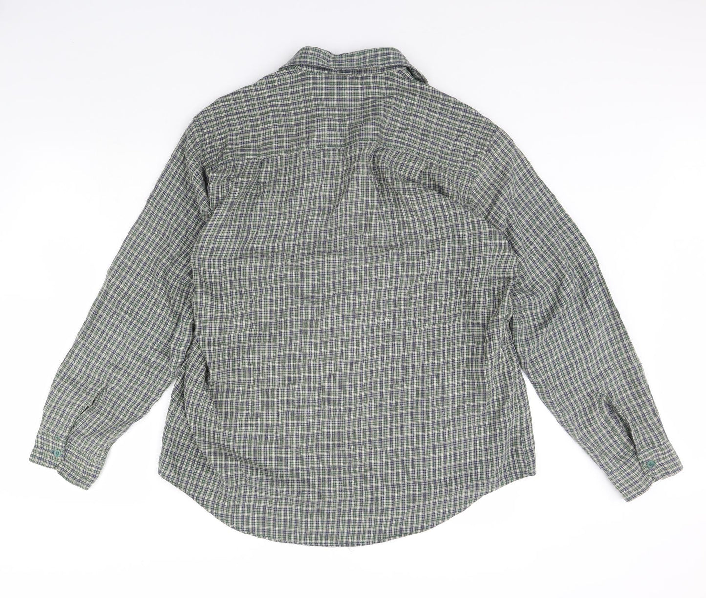 Champion Mens Green Check   Dress Shirt Size L