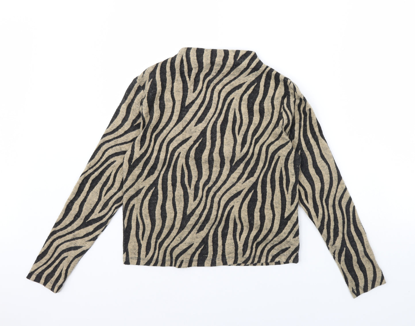 M&S Womens Brown Animal Print  Pullover Jumper Size 8