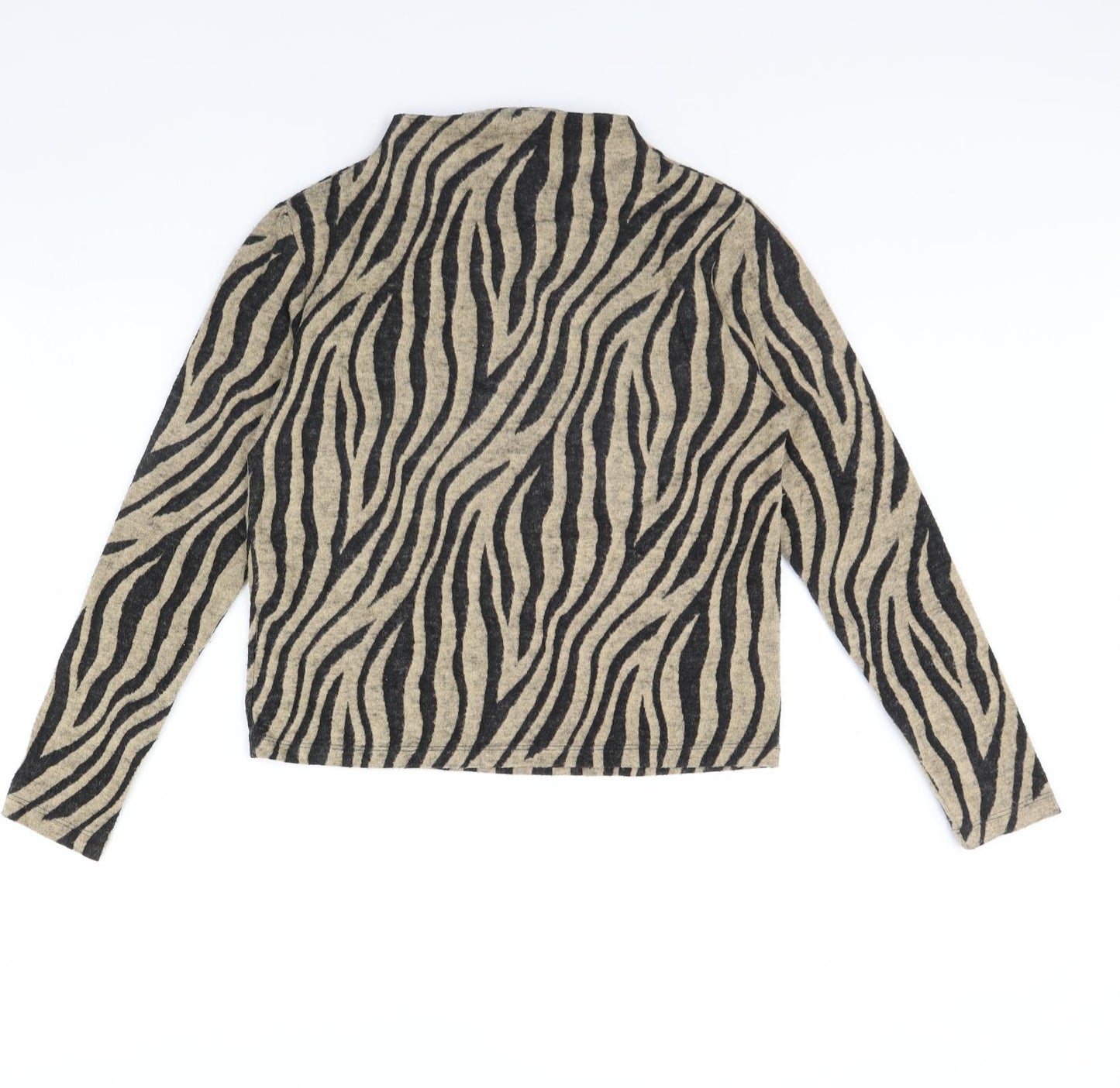 M&S Womens Brown Animal Print  Pullover Jumper Size 8