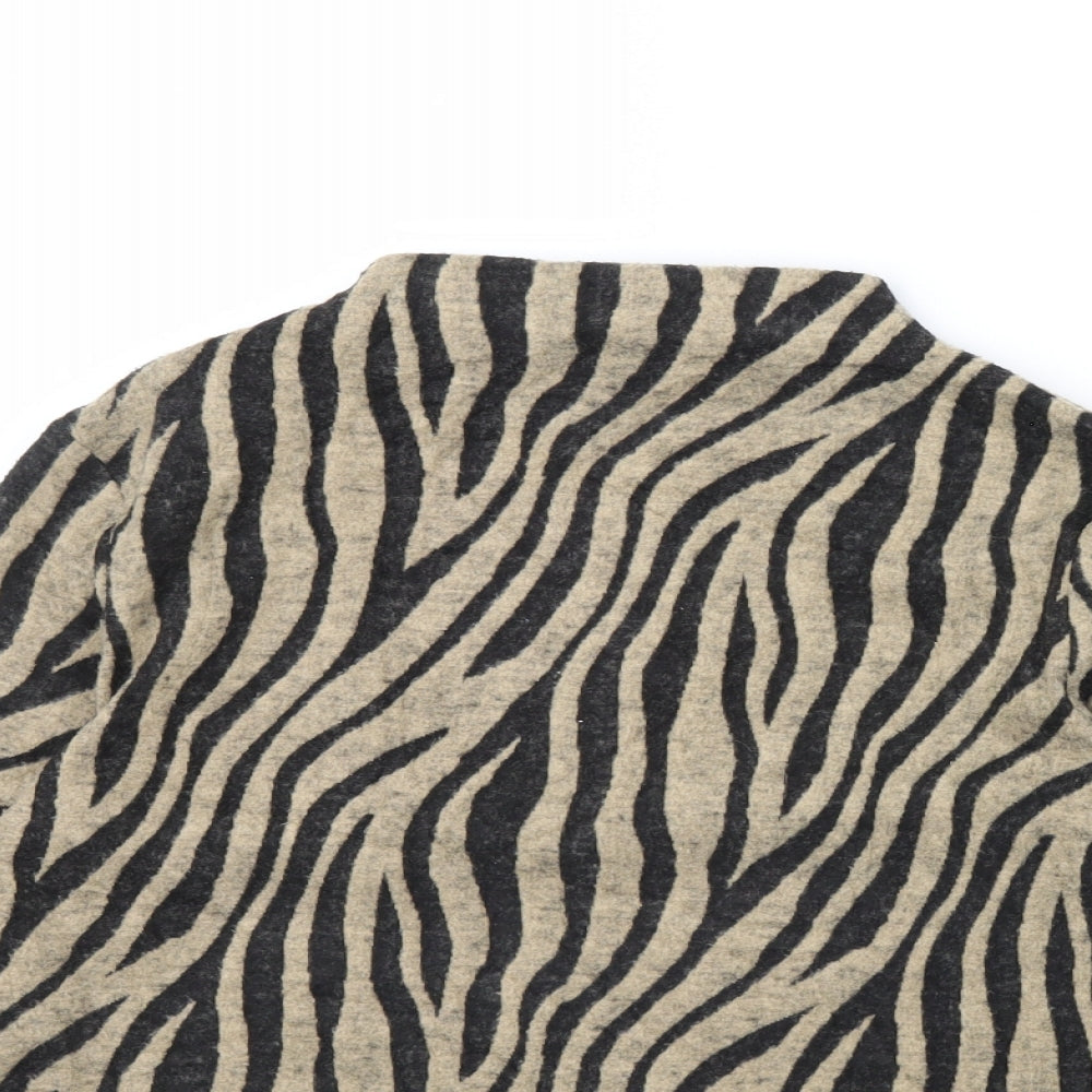 M&S Womens Brown Animal Print  Pullover Jumper Size 8