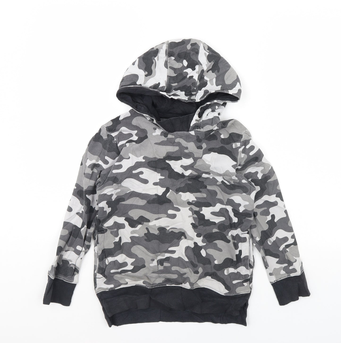 Preworn Boys Grey Camouflage  Pullover Hoodie Size 9 Years