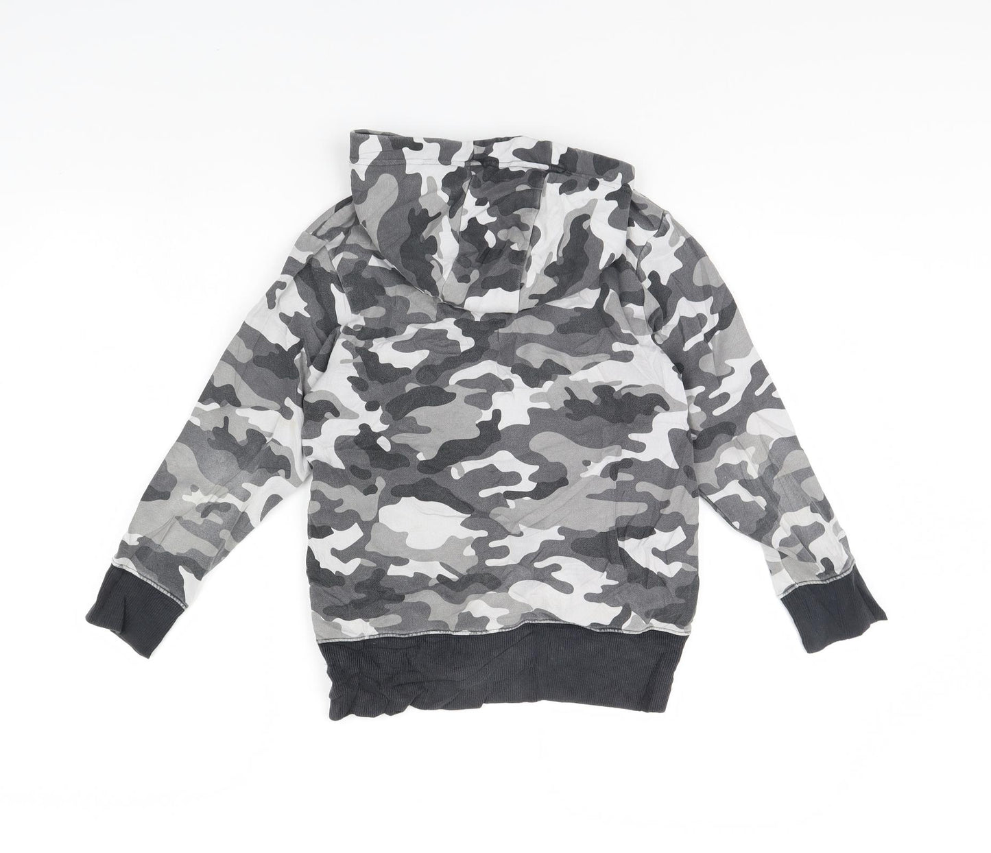 Preworn Boys Grey Camouflage  Pullover Hoodie Size 9 Years