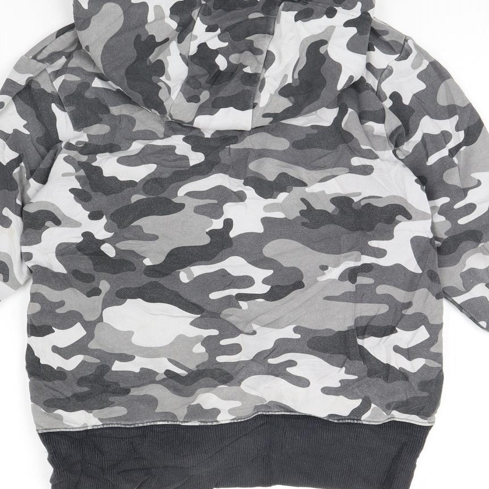 Preworn Boys Grey Camouflage  Pullover Hoodie Size 9 Years