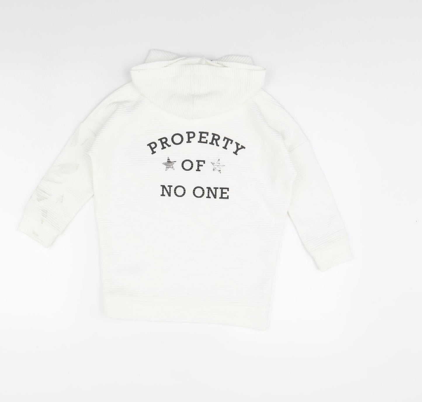 Preworn Girls White   Pullover Hoodie Size 6 Years