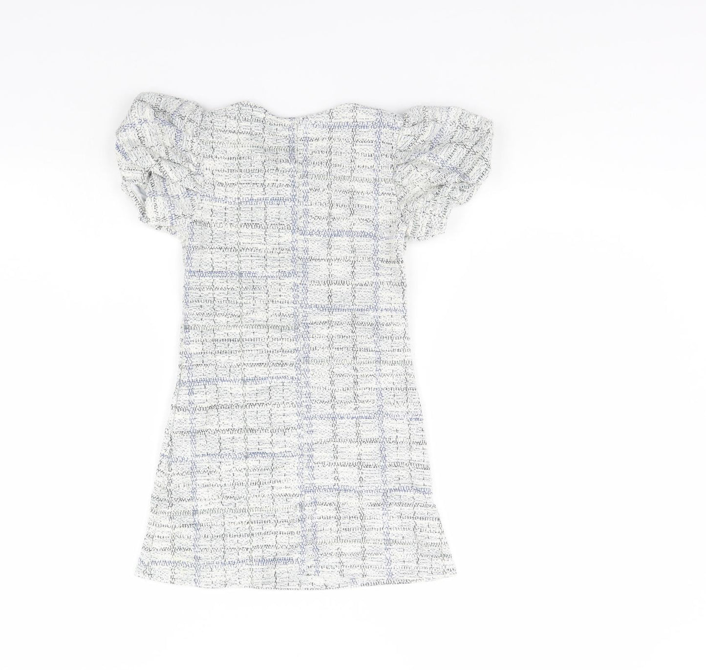 Preworn Girls White Check  Shift  Size 6 Years