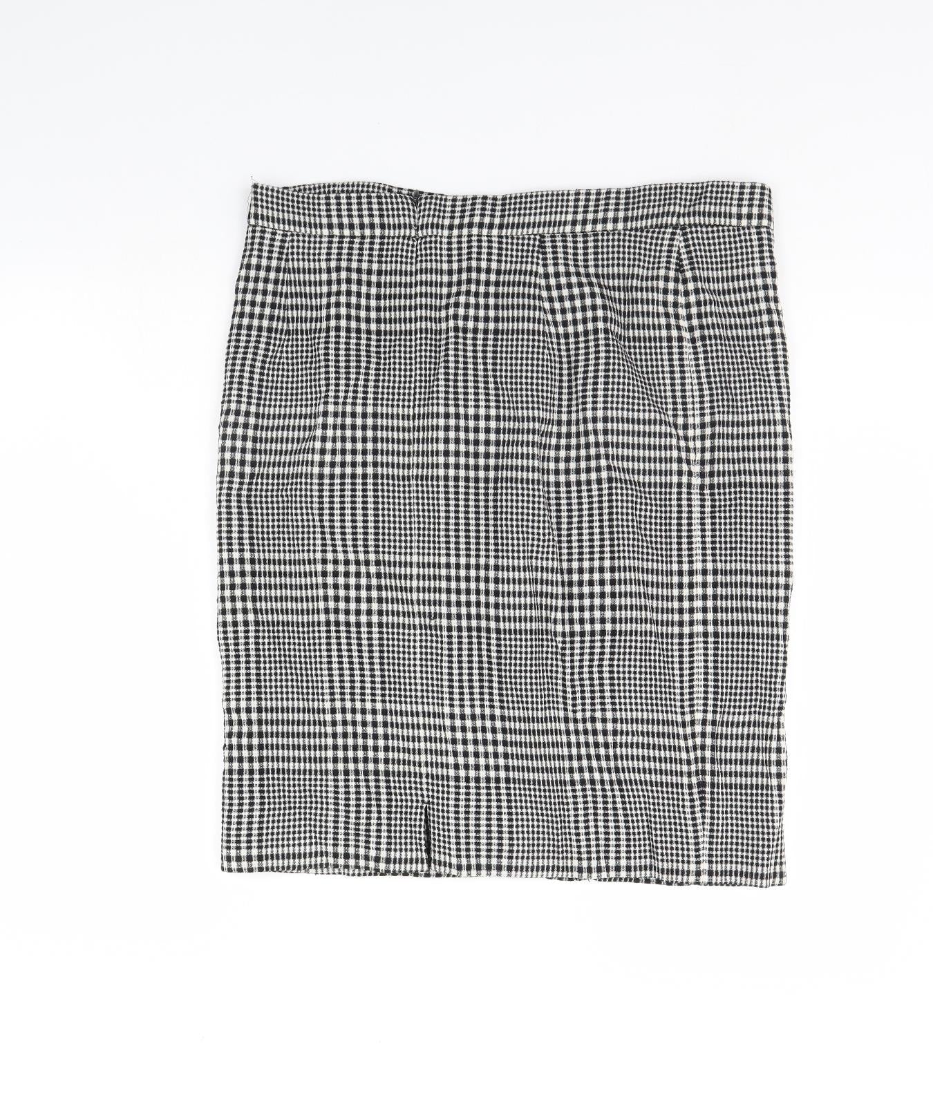 ESCADA Womens Black Check  Straight & Pencil Skirt Size 14