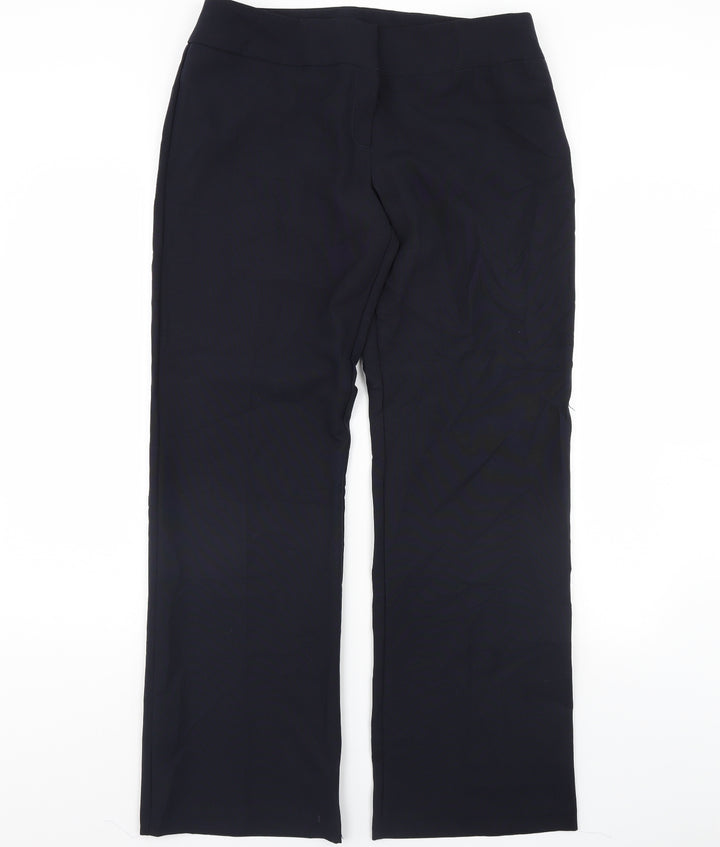 F&F Womens Blue Dress Pants Trousers Size 14 L30 in