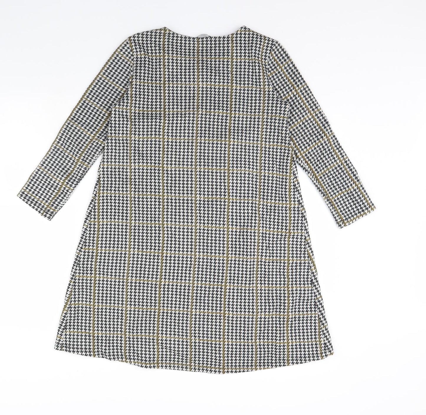 Stradivarius Womens Black Geometric  Sheath  Size S