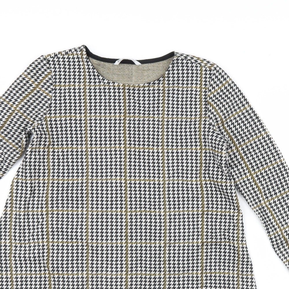 Stradivarius Womens Black Geometric  Sheath  Size S