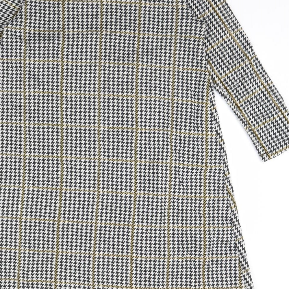 Stradivarius Womens Black Geometric  Sheath  Size S
