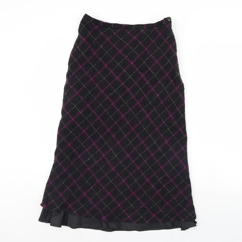 Viyella Womens Black Check  Flare Skirt Size 28 in