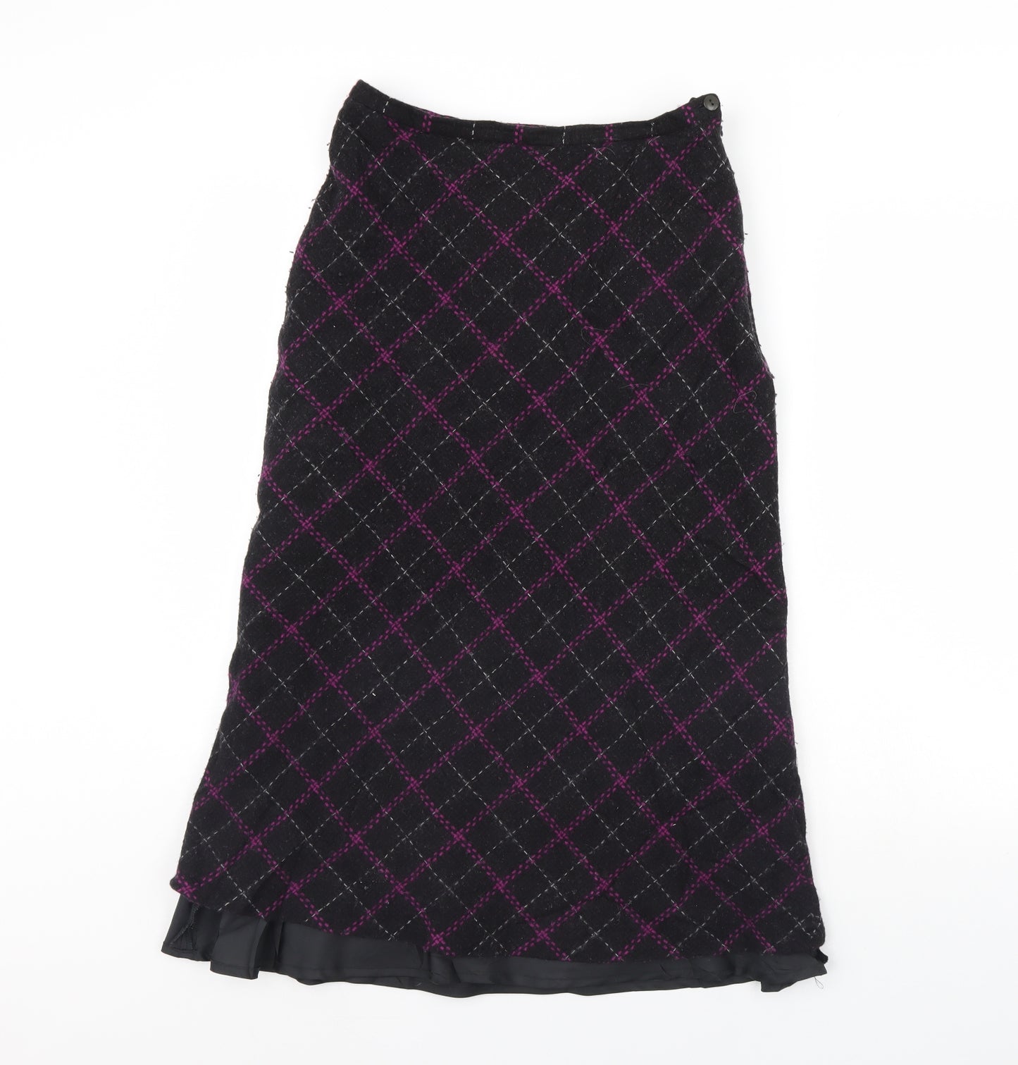 Viyella Womens Black Check  Flare Skirt Size 28 in